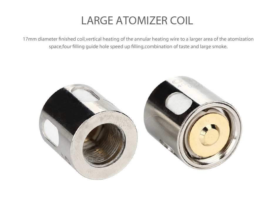 OBS Engine SUB Mini Atomizer 3.5ml LARGE ATOMIZER COIL 17mm diameter finished coil  vertical heating of the annular heating wire to a larger area of the atomization space  four filling guide hole speed up filling  combination of taste and large smoke
