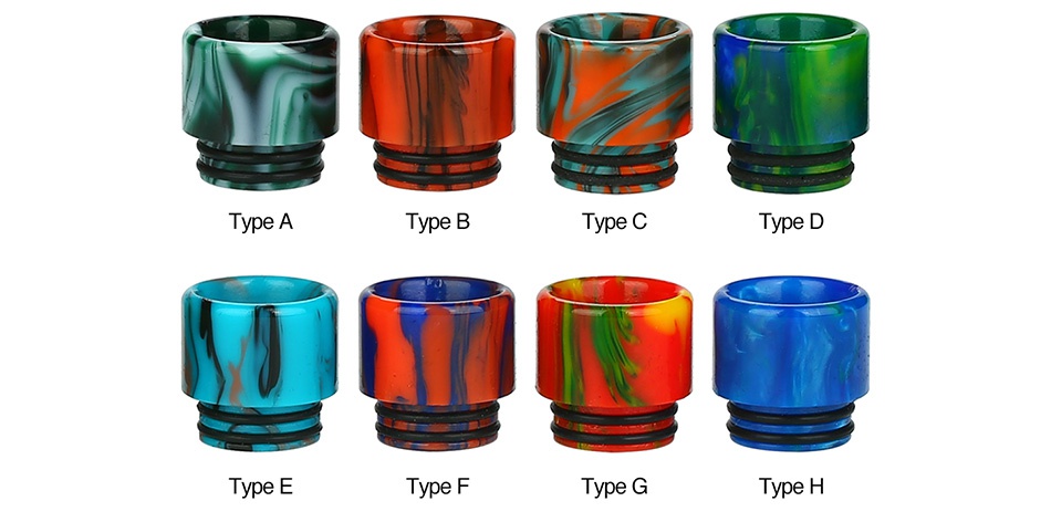 Resin Drip Tip for 810/ VOOPOO UFORCE T2   Type c     Type E Type G Type H