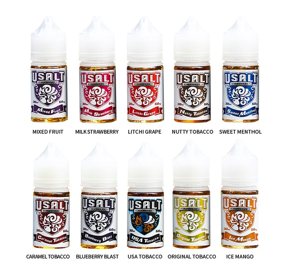 USALT PG+VG Premium Nicotine Salt E-liquid E-juice 30ml I R sL pL B B B rcnr Grat MIXED FRUIT MILK STRAWBERRY LITCHI GRAPE NUTTY TOBACCO SWEET MENTHOL SALT USALT USALT USALT USAL B CARAMEL TOBACCO BLUEBERRY BLAST USA TOBACCO ORIGINAL TOBACCO ICE MANGO