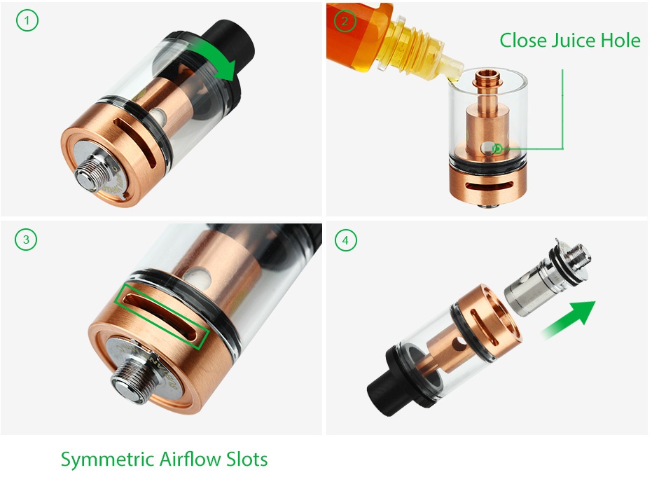 Kangertech Subtank Mini-C Cartomizer 3ml Close juice hole Symmetric Airflow Slots