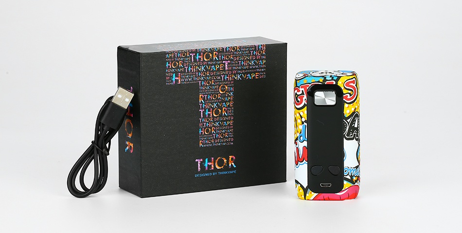 Think Vape Thor 200W TC Box MOD   o Punk Passionate Tiger Graffiti C Blue Black chroi Red Letters Skull Flag Devil