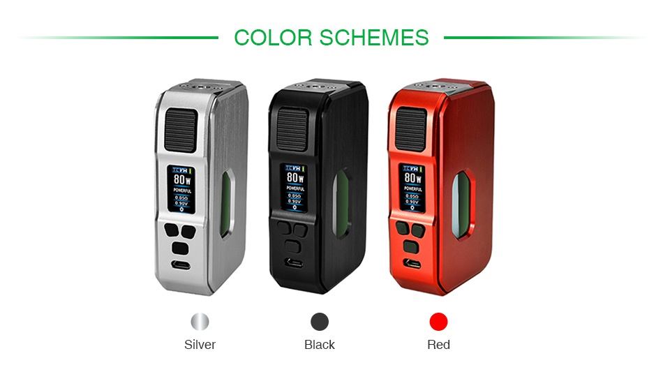 Hcigar Aurora 80W 21700 Squonk MOD 80w W Silver Black Red