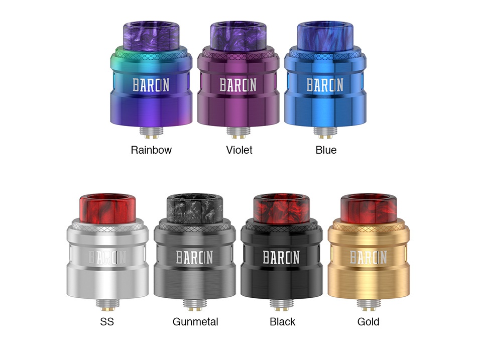 Geekvape Baron RDA Rainbow Violet Blue ARL BAROIN Gunmetal Black Gold