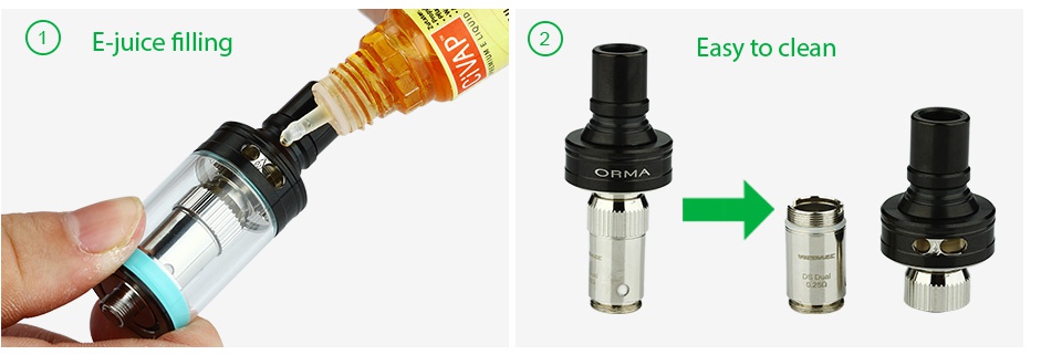 WISMEC ORMA Tank 3.5ml juice filling Easy to clear