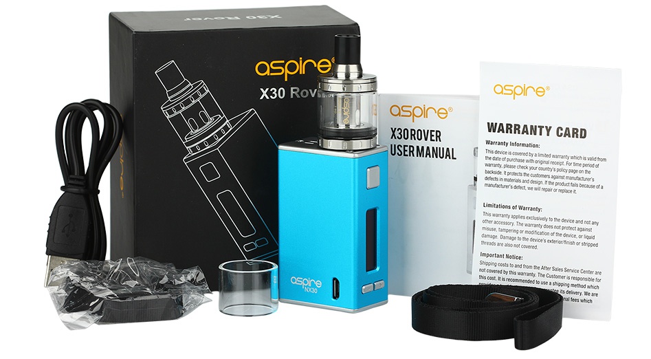 Aspire X30 Rover Kit With Nautilus X And NX30 MOD 2000mAh aspire X30 Re ashine aspire  X30ROVER JARRANTY CARD USERMANUAL d Dh drec s cere b ntd are uh s adtm