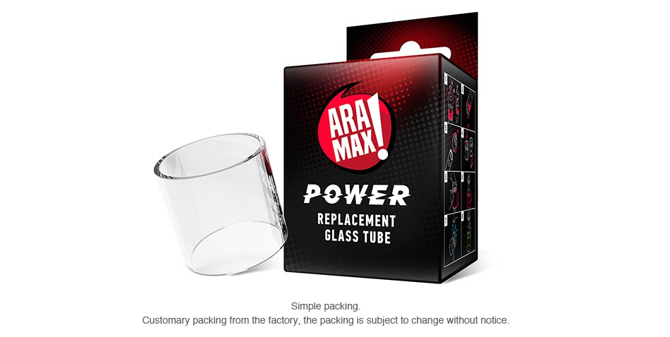 ARAMAX Power Replacement Glass Tube 5ml Ap POWER REPLACEMENT GLASS TUBE Simple packing Customary packing from the factory  the packing is subject to change without notice